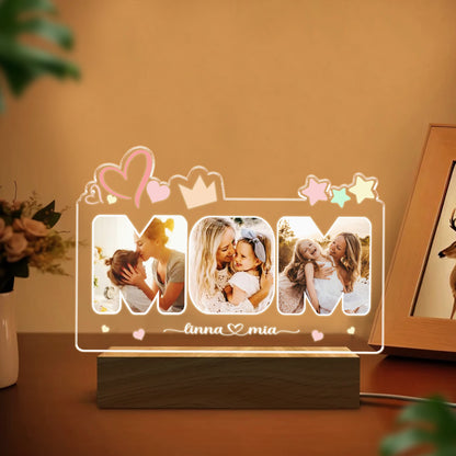 LED Mom Night Light with Custom Picture – A Thoughtful and Personal Gift for Mom (MNL-06)