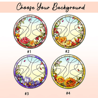 Personalized Mother & Daughter Love Stained Glass Ornament (Sun-02)