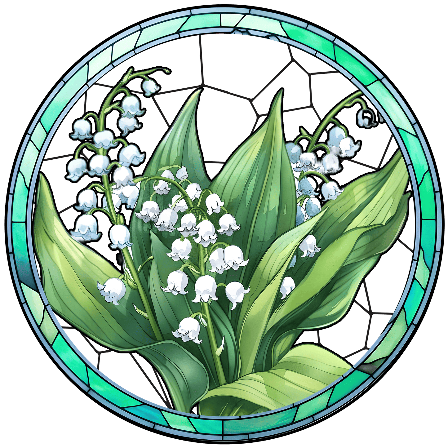 Customized Stained Glass Suncatcher with Birth Flower Design – Unique Window Decoration (Sun-03)