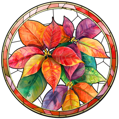 Customized Stained Glass Suncatcher with Birth Flower Design – Unique Window Decoration (Sun-03)