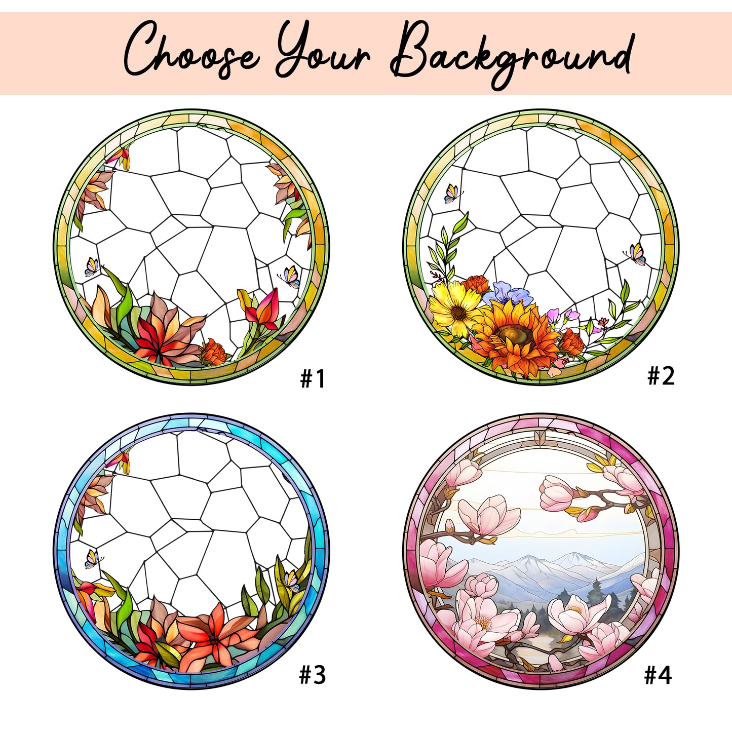 Personalized Mother And Child Portrait Faux - Personalized Stained Glass Suncatcher for Windows (Sun-04)