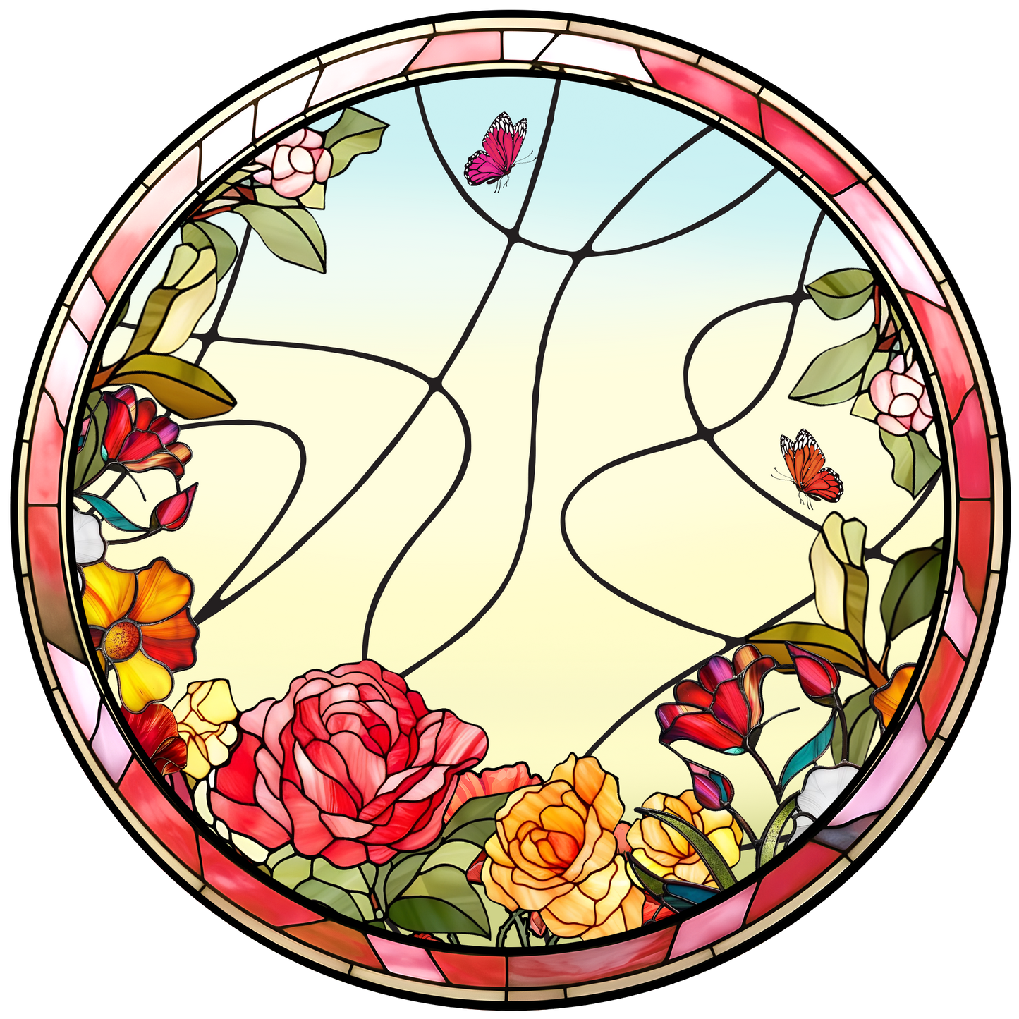 Personalized Mother & Daughter Love Stained Glass Ornament (Sun-02)