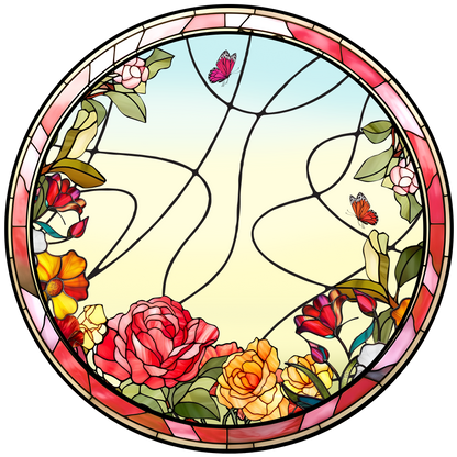 Personalized Mother & Daughter Love Stained Glass Ornament (Sun-02)
