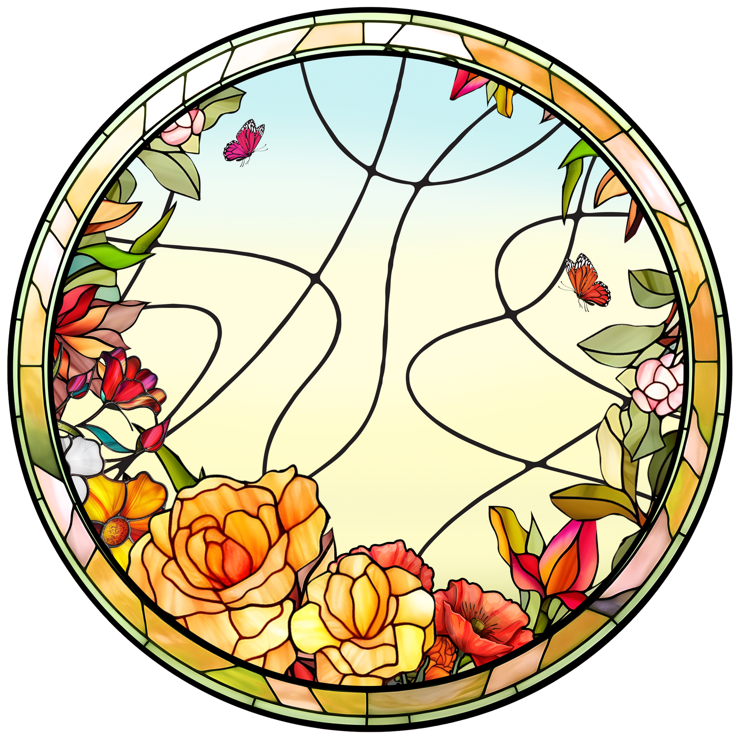 Personalized Mother & Daughter Love Stained Glass Ornament (Sun-02)
