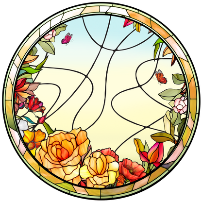 Personalized Mother & Daughter Love Stained Glass Ornament (Sun-02)