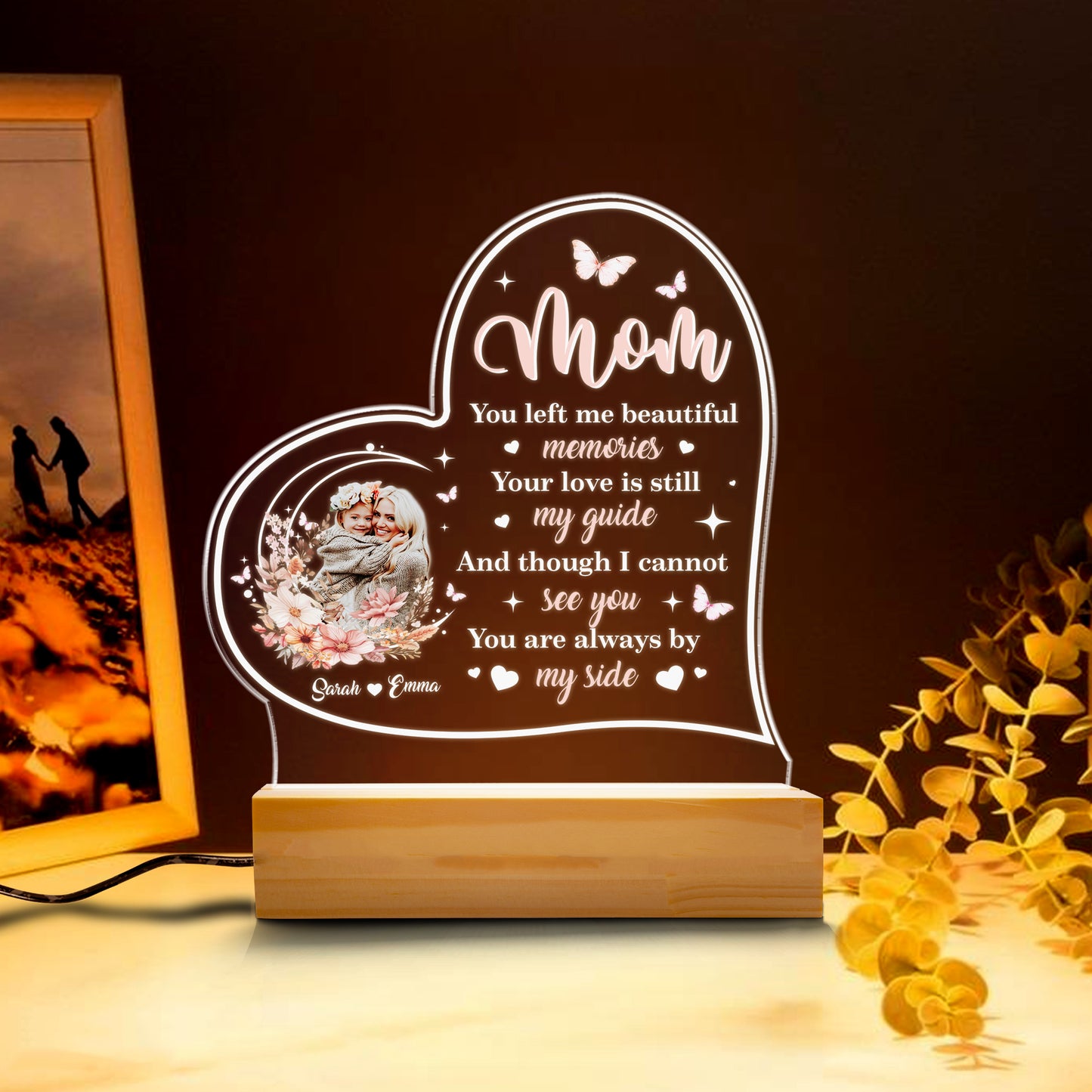 Personalized Mom Night Light – A Touching Gift from Daughter for Mother’s Day, Birthday, or Any Day to Say 'Thank You' (MNL-03)