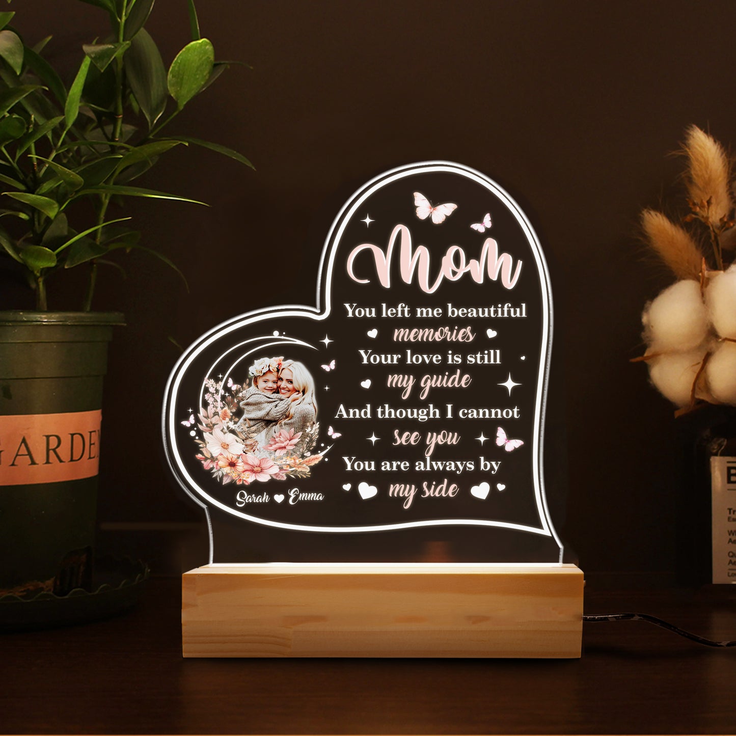 Personalized Mom Night Light – A Touching Gift from Daughter for Mother’s Day, Birthday, or Any Day to Say 'Thank You' (MNL-03)