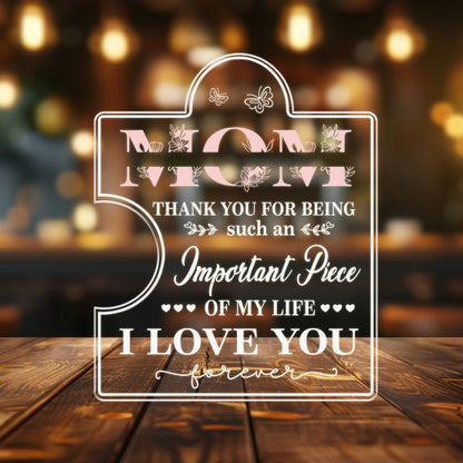 Birthday Gifts Mother's Day Gifts for Mum, Mum Gifts from Daugther Son, 3D Acrylic Night Light with Grateful Words to Mum, Birthday Present Gift Idea for Mom (MNL-10)