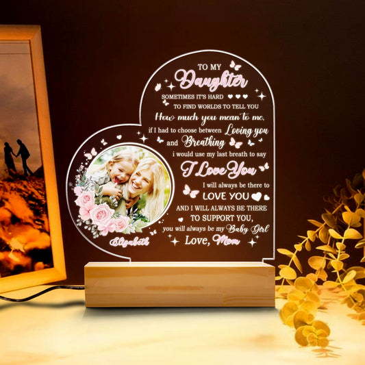 Engraved Mom Night Light for Daughter – Perfect Gift for Birthday, Mother's Day, or Just Because (MNL-01)