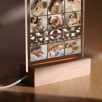 Personalized Mom Night Light with Acrylic Photo Plaque – Gift for Mom on Christmas, Birthday or Mother’s Day (MNL-16)