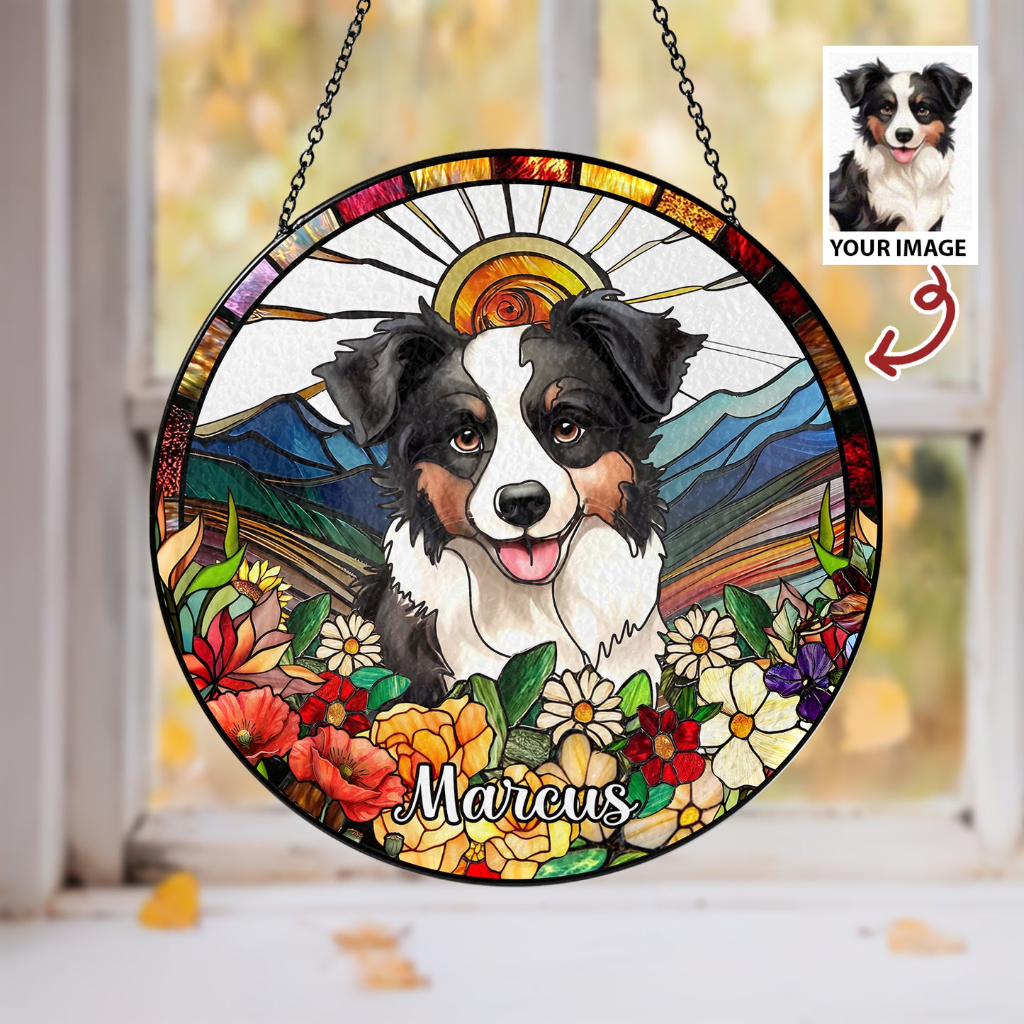 Custom Engraved Glass Suncatcher for Dog and Cat Families – The Perfect Personalized Gift for Pet Lovers and Home Decor Enthusiasts (Sun-25)