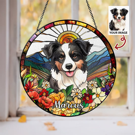 Custom Engraved Glass Suncatcher for Dog and Cat Families – The Perfect Personalized Gift for Pet Lovers and Home Decor Enthusiasts (Sun-25)