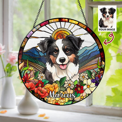 Custom Engraved Glass Suncatcher for Dog and Cat Families – The Perfect Personalized Gift for Pet Lovers and Home Decor Enthusiasts (Sun-25)