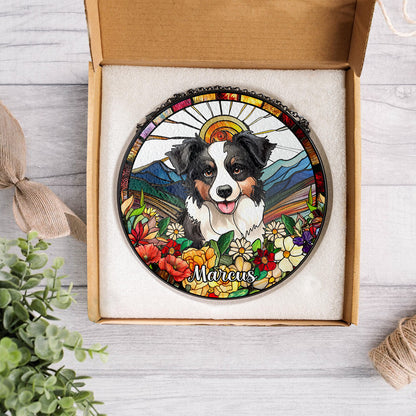 Custom Engraved Glass Suncatcher for Dog and Cat Families – The Perfect Personalized Gift for Pet Lovers and Home Decor Enthusiasts (Sun-25)