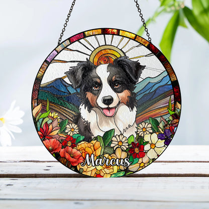 Custom Engraved Glass Suncatcher for Dog and Cat Families – The Perfect Personalized Gift for Pet Lovers and Home Decor Enthusiasts (Sun-25)