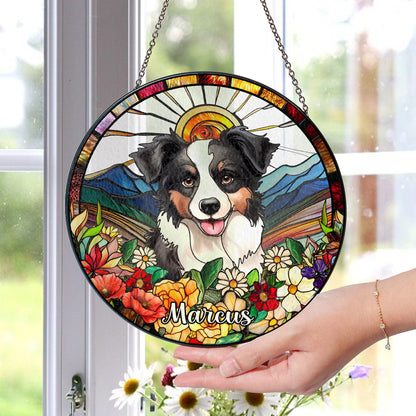 Custom Engraved Glass Suncatcher for Dog and Cat Families – The Perfect Personalized Gift for Pet Lovers and Home Decor Enthusiasts (Sun-25)