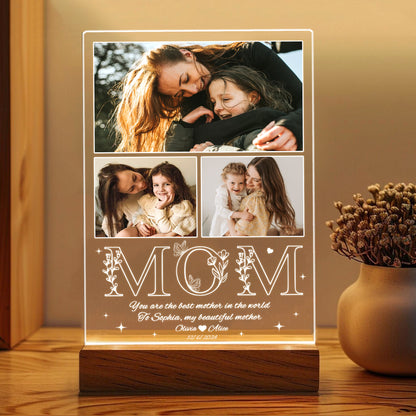 Custom Photo Mom Night Light – A Heartfelt Gift for the Best Mom from Daughter, Perfect for Mother’s Day, Birthday, or Christmas (MNL-17)