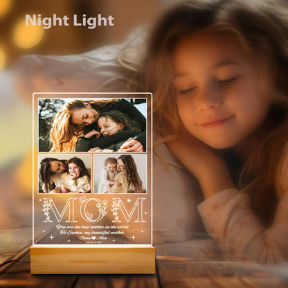 Custom Photo Mom Night Light – A Heartfelt Gift for the Best Mom from Daughter, Perfect for Mother’s Day, Birthday, or Christmas (MNL-17)