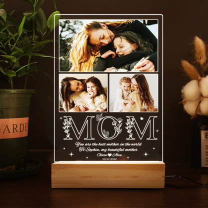 Custom Photo Mom Night Light – A Heartfelt Gift for the Best Mom from Daughter, Perfect for Mother’s Day, Birthday, or Christmas (MNL-17)
