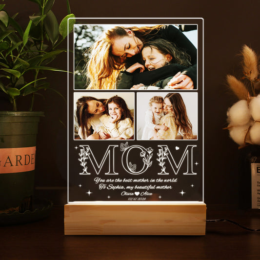 Custom Photo Mom Night Light – A Heartfelt Gift for the Best Mom from Daughter, Perfect for Mother’s Day, Birthday, or Christmas (MNL-17)