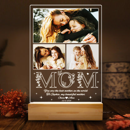 Custom Photo Mom Night Light – A Heartfelt Gift for the Best Mom from Daughter, Perfect for Mother’s Day, Birthday, or Christmas (MNL-17)