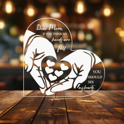 Gifts for Mom, Mom Birthday Gifts from Daughter Son, Engraved Mom Night Lights USB Low Power, Personalized Mom Gifts for Mother's Day Birthday Thanksgiving (MNL-09)