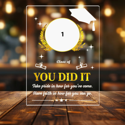 Personalized Graduation You Did It Night Light, Custom Photo Graduation Light, Night Light Graduates Plaque, Seniors Highschool College Gift (GNL-39)