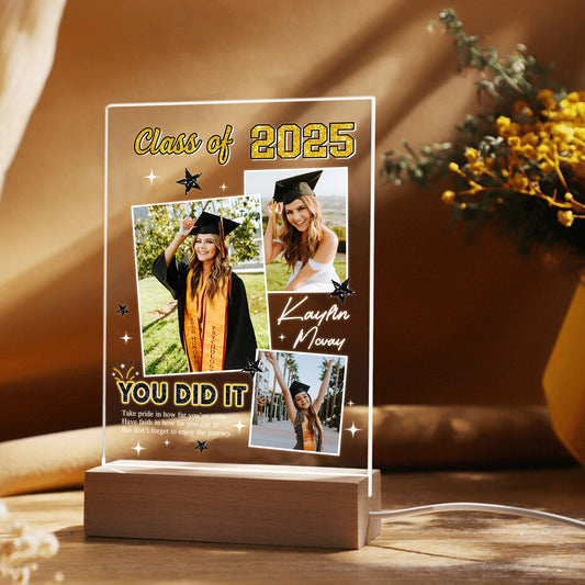Personalized Night Light Graduates Plaque, Gifts for Graduate, Seniors Graduate Frame Picture Gift, Highschool, College Gift (GNL-37)