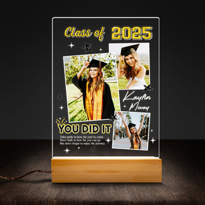 Personalized Night Light Graduates Plaque, Gifts for Graduate, Seniors Graduate Frame Picture Gift, Highschool, College Gift (GNL-37)