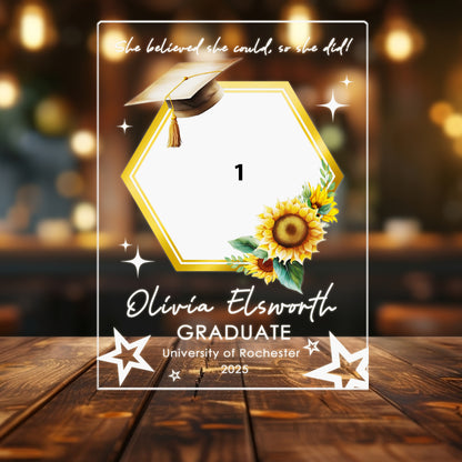 Personalized Sunflower Graduation Night Light – A Glowing Gift of Growth, Joy & Achievement (GNL-15)