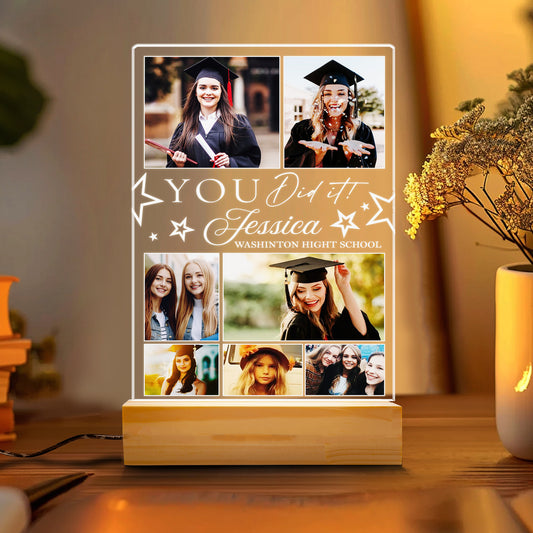 Shining Moments of Friendship – Graduation Night Light Personalized with 7 Images for the Class of 2025 (GNL-27)