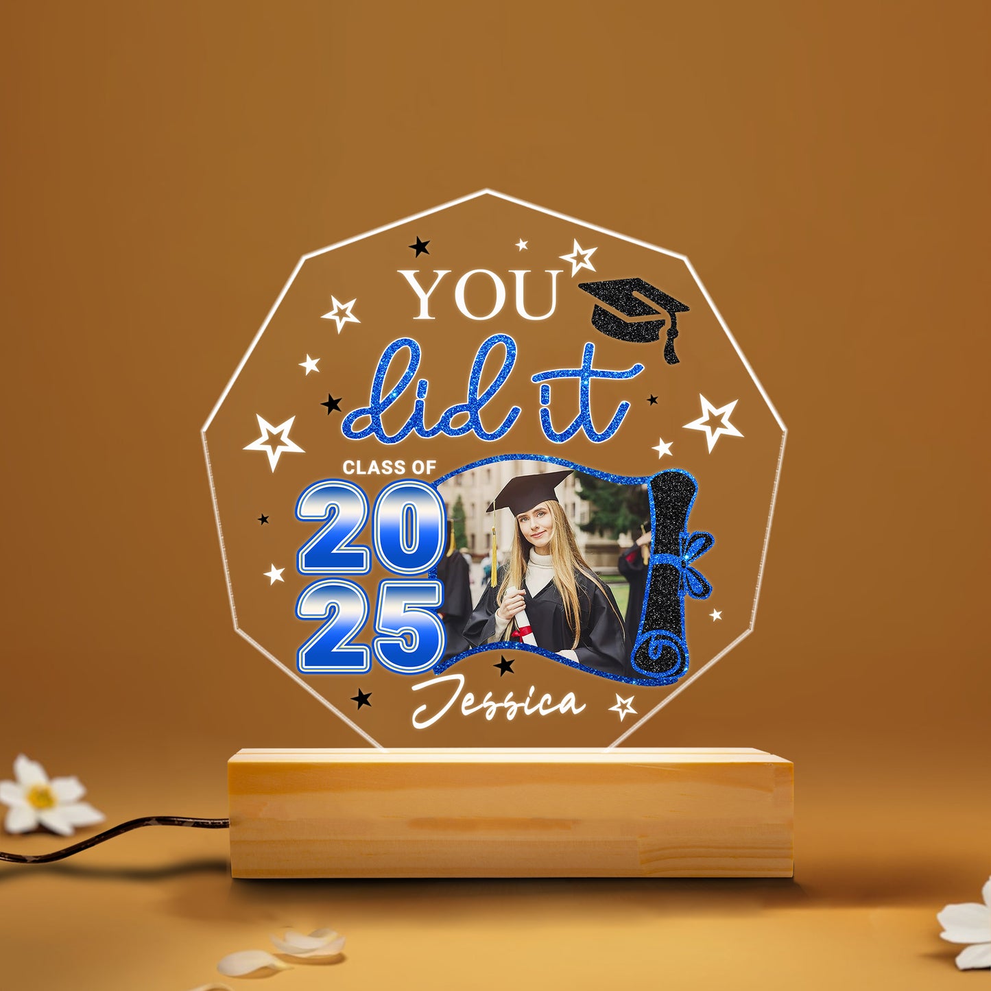 Graduation Night Light Gift – A Customizable Keepsake to Commemorate Hard Work, Dreams & New Beginnings (GNL-16)