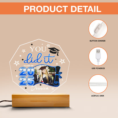 Graduation Night Light Gift – A Customizable Keepsake to Commemorate Hard Work, Dreams & New Beginnings (GNL-16)