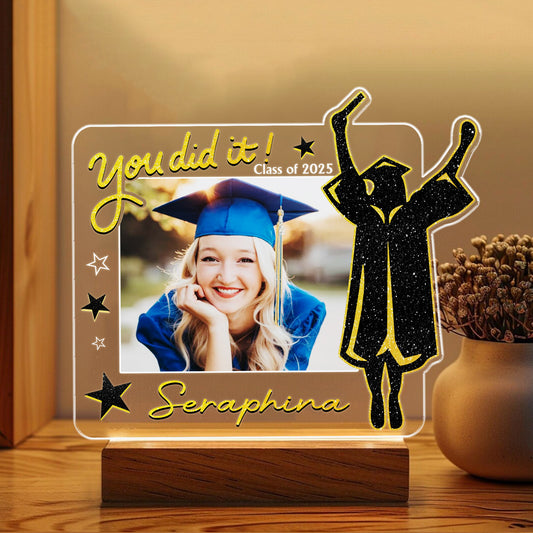 Personalized Grad Night Light – 2025 Yearbook Gift with Your Name and Photo, A Symbol of Unforgettable School Moments (GNL-26)