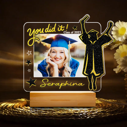 Personalized Grad Night Light – 2025 Yearbook Gift with Your Name and Photo, A Symbol of Unforgettable School Moments (GNL-26)