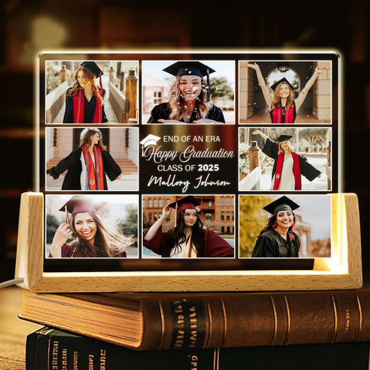 Graduation Night Light with 8-Photo Collage – Personalized Friendship Gift to Celebrate the Class of 2025 Memories (GNL-22)