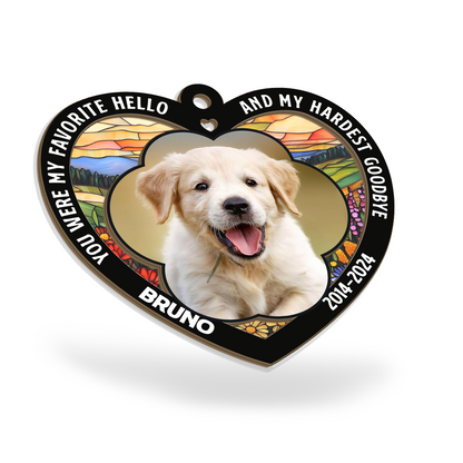 In Loving Memory of Dog Suncatcher – Custom Name & Years Heart Window Hanging – Pet Bereavement Keepsake (H-Sun-23)