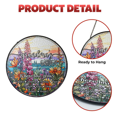 Custom Floral Glass Suncatcher – A Heartfelt Gift for Nana, Grandma, or Mom, Perfect for Mother’s Day or Any Special Occasion (Sun-29)