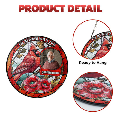 Personalized Cardinal Glass Suncatcher with Name and Date – A Beautiful Sympathy Gift to Remember Someone Special (Sun-33)