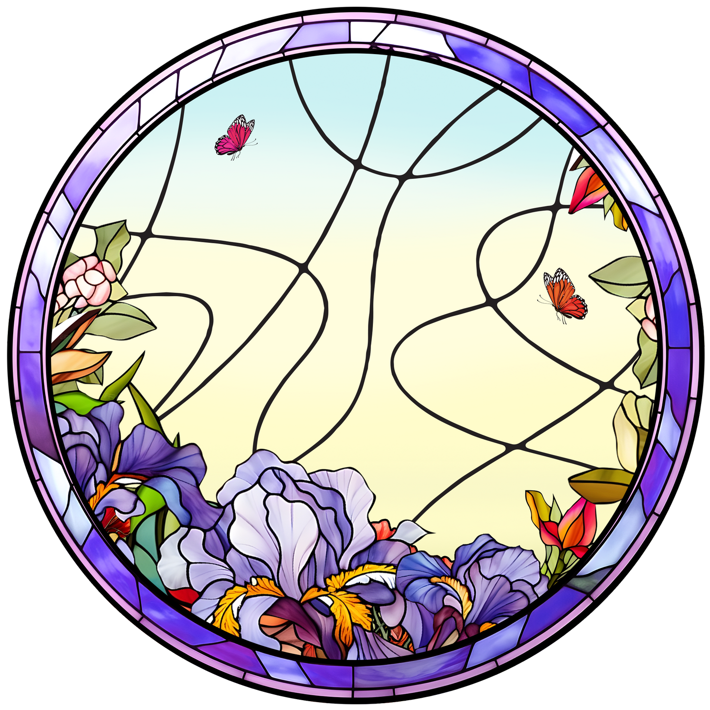 Personalized Mother & Daughter Love Stained Glass Ornament (Sun-02)