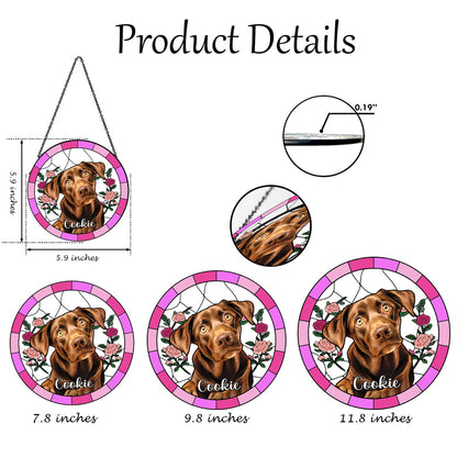 Black Labrador  Dog Memorial Glass Suncatcher – Custom Window Hanging Keepsake Gift for Dog Lovers and Pet Loss Tribute (Sun-38)