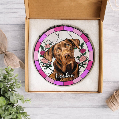 Black Labrador  Dog Memorial Glass Suncatcher – Custom Window Hanging Keepsake Gift for Dog Lovers and Pet Loss Tribute (Sun-38)