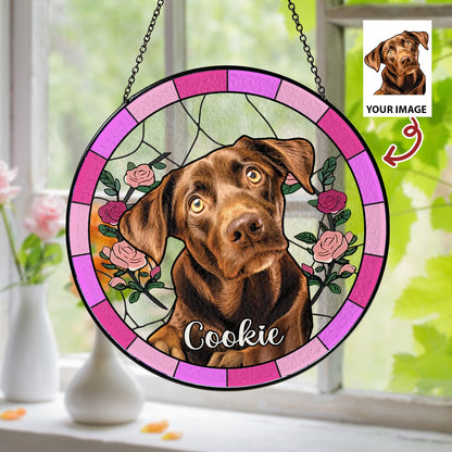 Black Labrador  Dog Memorial Glass Suncatcher – Custom Window Hanging Keepsake Gift for Dog Lovers and Pet Loss Tribute (Sun-38)