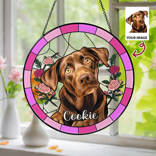 Black Labrador  Dog Memorial Glass Suncatcher – Custom Window Hanging Keepsake Gift for Dog Lovers and Pet Loss Tribute (Sun-38)