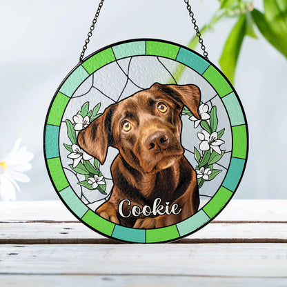 Black Labrador  Dog Memorial Glass Suncatcher – Custom Window Hanging Keepsake Gift for Dog Lovers and Pet Loss Tribute (Sun-38)