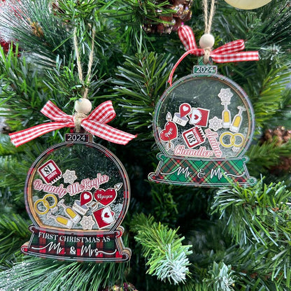 First Christmas As Mr Mrs Ornament 2024, First Christmas Married Ornament, Wedding Shaker Ornament, Engaged Ornament Newlywed Christmas Gift