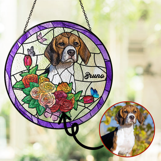 Beautifully Personalized Handcrafted Engraved Glass Suncatcher with Custom Pet Design (Sun-12)