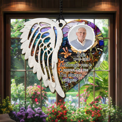 Custom Photo Glass Suncatcher with Angel Wings – A Beautiful Window Hanging to Remember a Loved One Taken Too Soon (H-Sun-18)