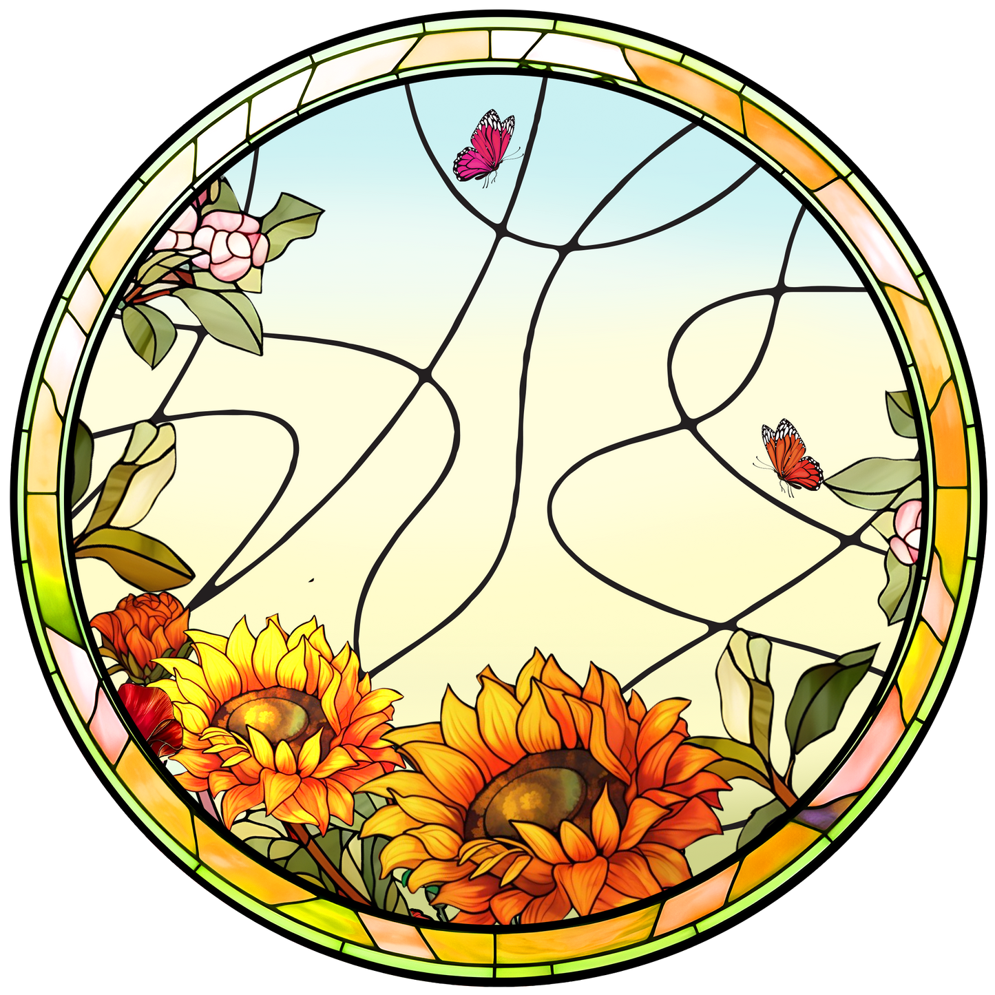 Personalized Mother & Daughter Love Stained Glass Ornament (Sun-02)