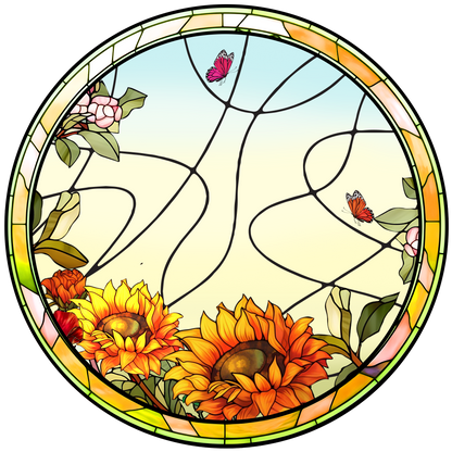 Personalized Mother & Daughter Love Stained Glass Ornament (Sun-02)